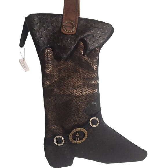Hobby Lobby Other - 18" Cowboy Boot Christmas Stocking Dorothy Madans 08 Faux Leather Embellishments